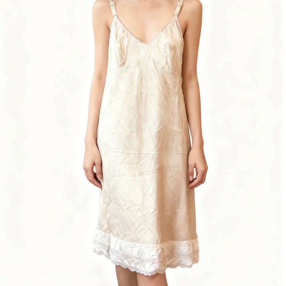 Vintage 1970s Sears Champagne slip dress